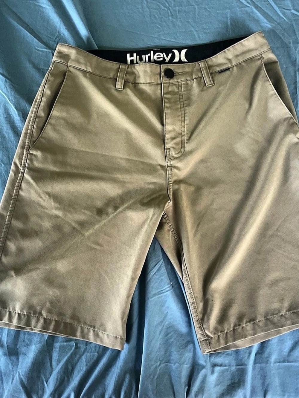 Hurley G5183-00 Men's Flat Front Shorts in Brown Waist 30